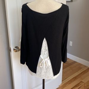 WHBM open back lace tie top.